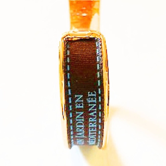 (NWT) Brown and Blue Ribbon Up-Cycled Cuff Bracelet - Picture 5 of 5